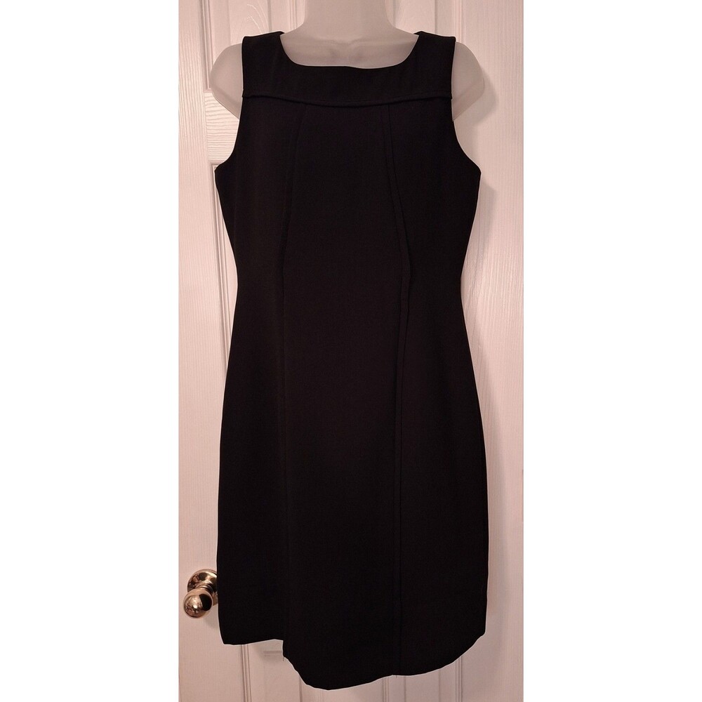 Calvin Klein Sheath Dress Black Back Zip Lined Career Sleeveless Women's 10P
